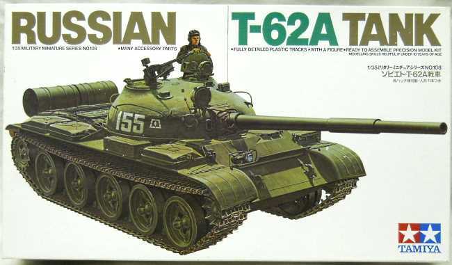 Tamiya 1/35 Russian T-62A Tank  - (T62A), 3608 plastic model kit